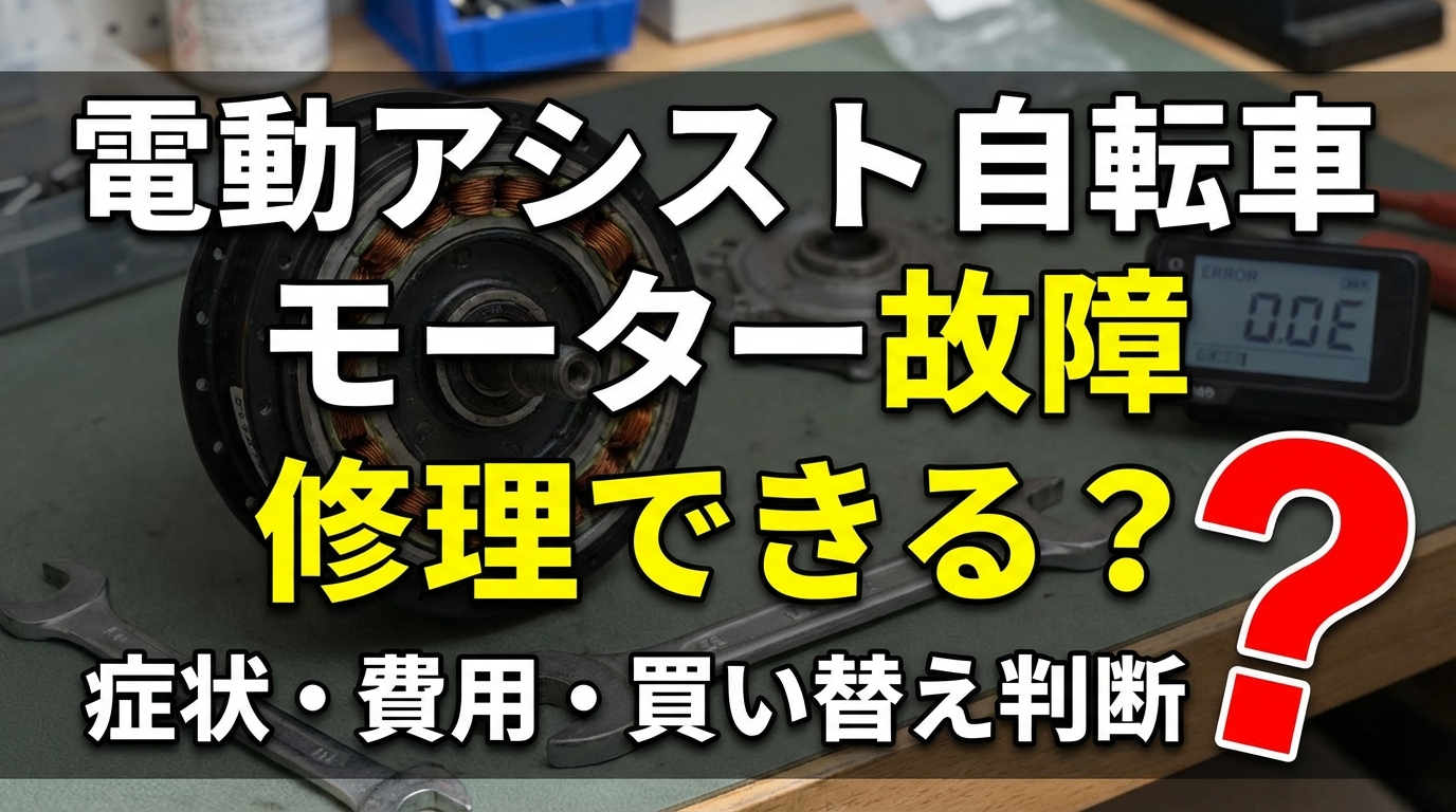 電動アシスト自転車 シティタイプ ブラック(モーター不良) 電動アシスト自転車のモーター故障は修理できる？症状・費用・買い替え