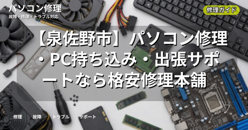 【泉佐野市】パソコン修理・PC持ち込み・出張サポートなら格安修理本舗